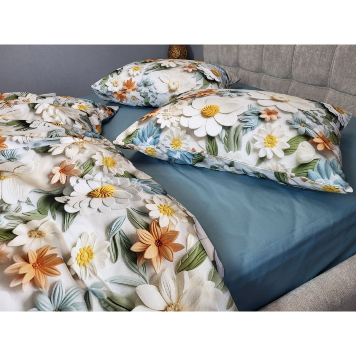 Бавовняна постільна білизна cotton 5D Квітковий Декор